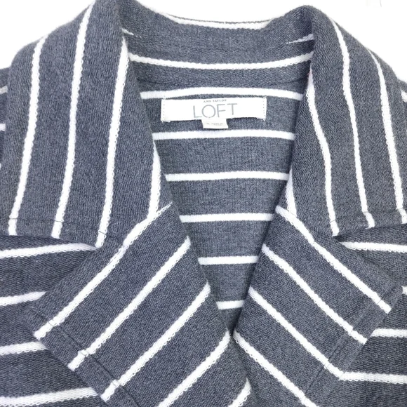 Loft Grey White Striped Blazer Sz S - Picture 7 of 13